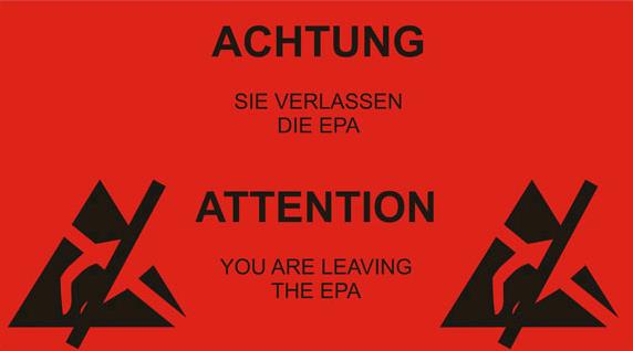 Mention d’avertissement « EPA-Ausgangschild » / « EPA exit label » (étiquette de sortie d’EPA)